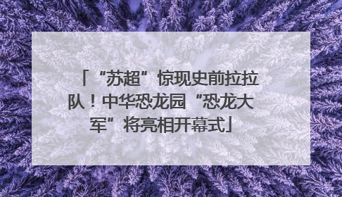 “苏超”惊现史前拉拉队！中华恐龙园“恐龙大军”将亮相开幕式